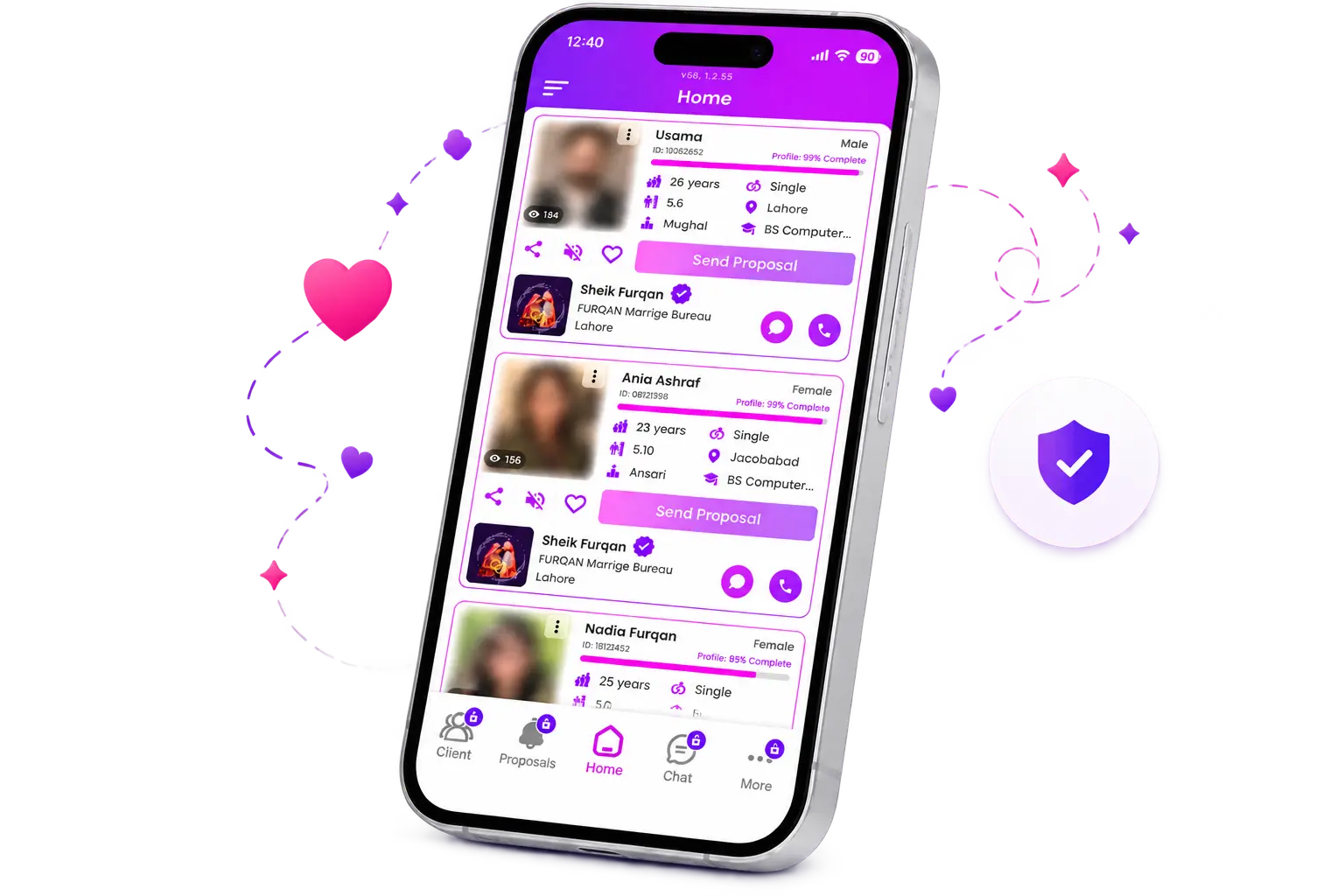 Asan Match app — find profiles and manage proposals